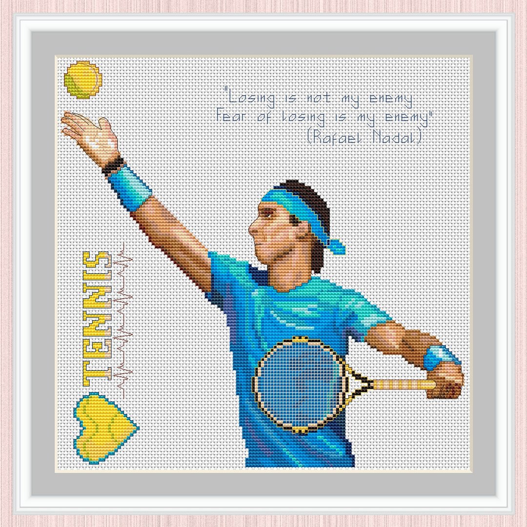 Tennis Cross Stitch Pattern | Tennis player | - 手工艺教程/工具书 - 其他材质 