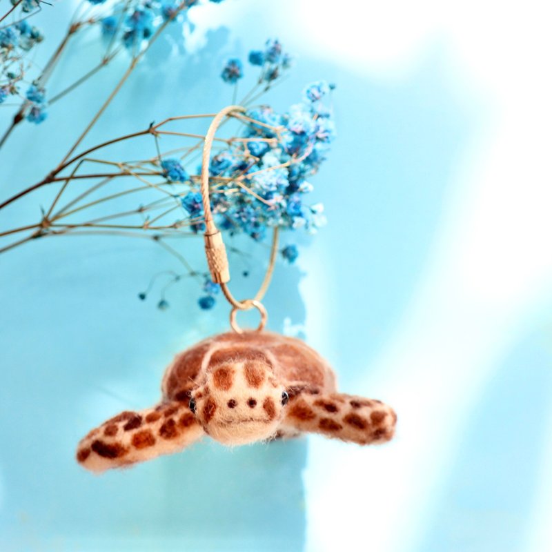 夏日蓝天大海海龟钥匙圈 纯展示 - 钥匙链/钥匙包 - 羊毛 蓝色