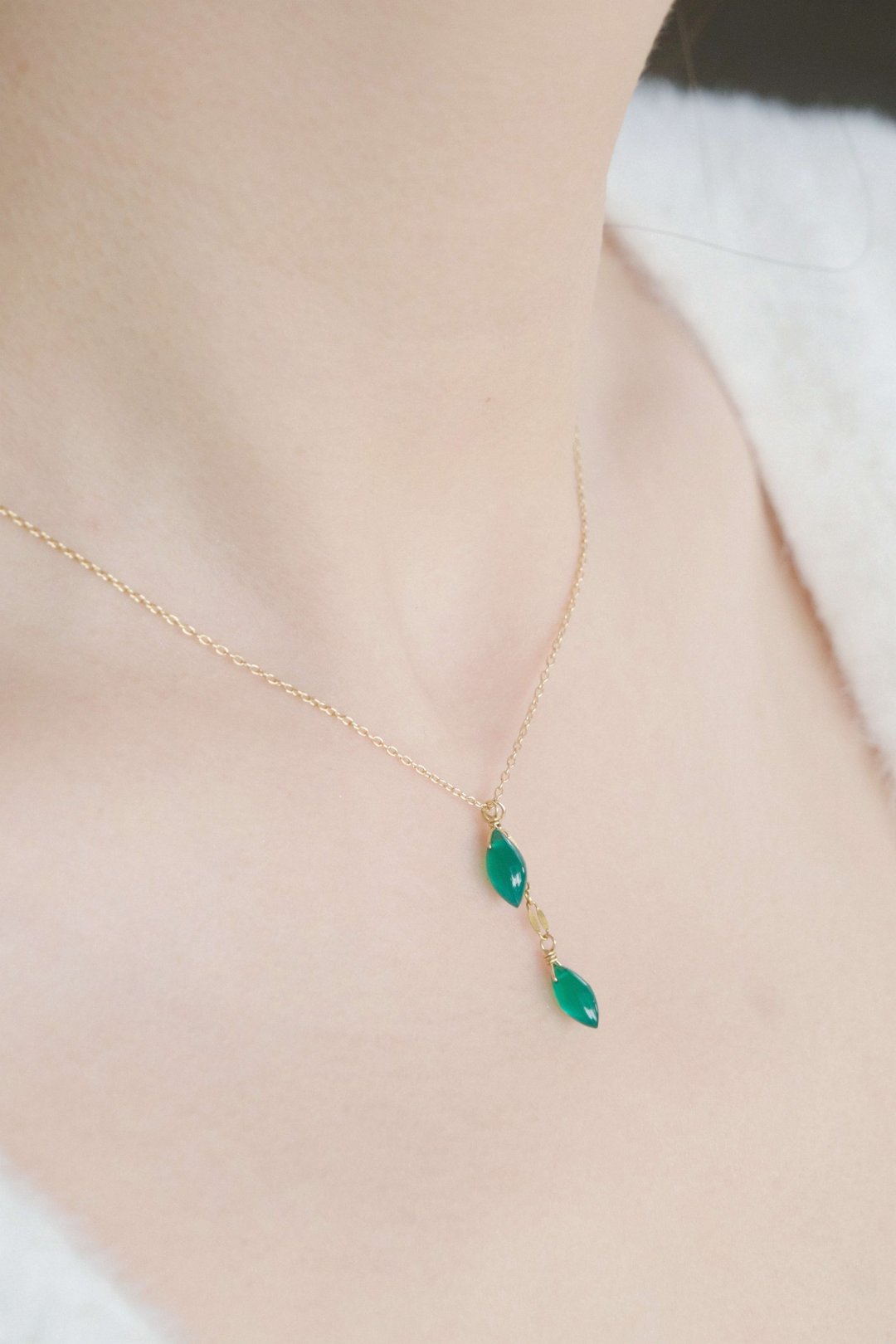 绿玉髓 Chrysoprase 项链│ 青春、开朗、财富 - 项链 - 宝石 绿色