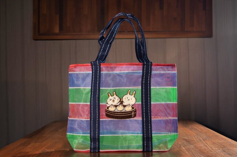 茄芷袋-小笼包 茄芷袋 立体刺绣 台湾小吃 刺绣 - 手提包/手提袋 - 尼龙 多色