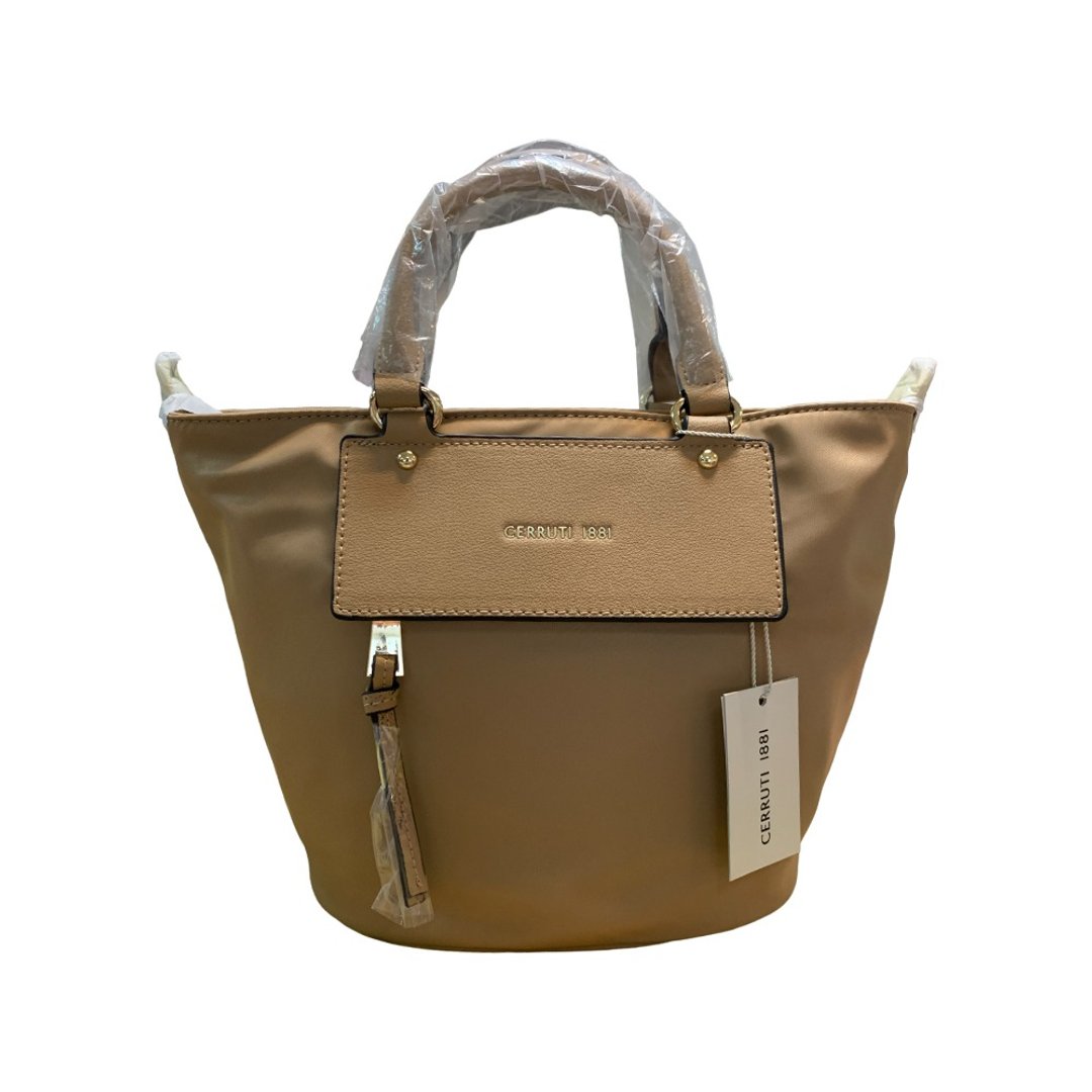 CERRUTI 1881 限量2折 顶级皮革手提包侧背包 全新专柜展示品 - 手提包/手提袋 - 尼龙 卡其色