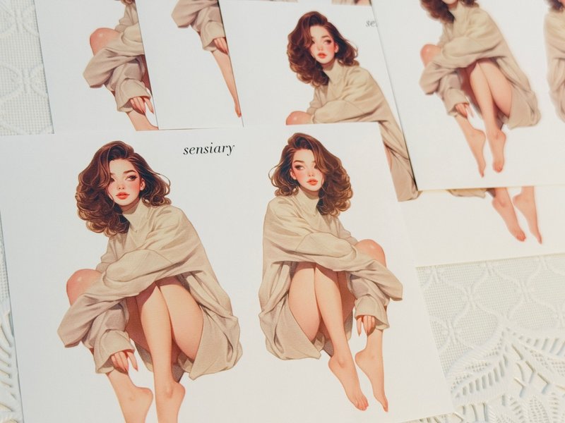 sensiary 成熟模特儿贴纸 - 卡片/明信片 - 纸 