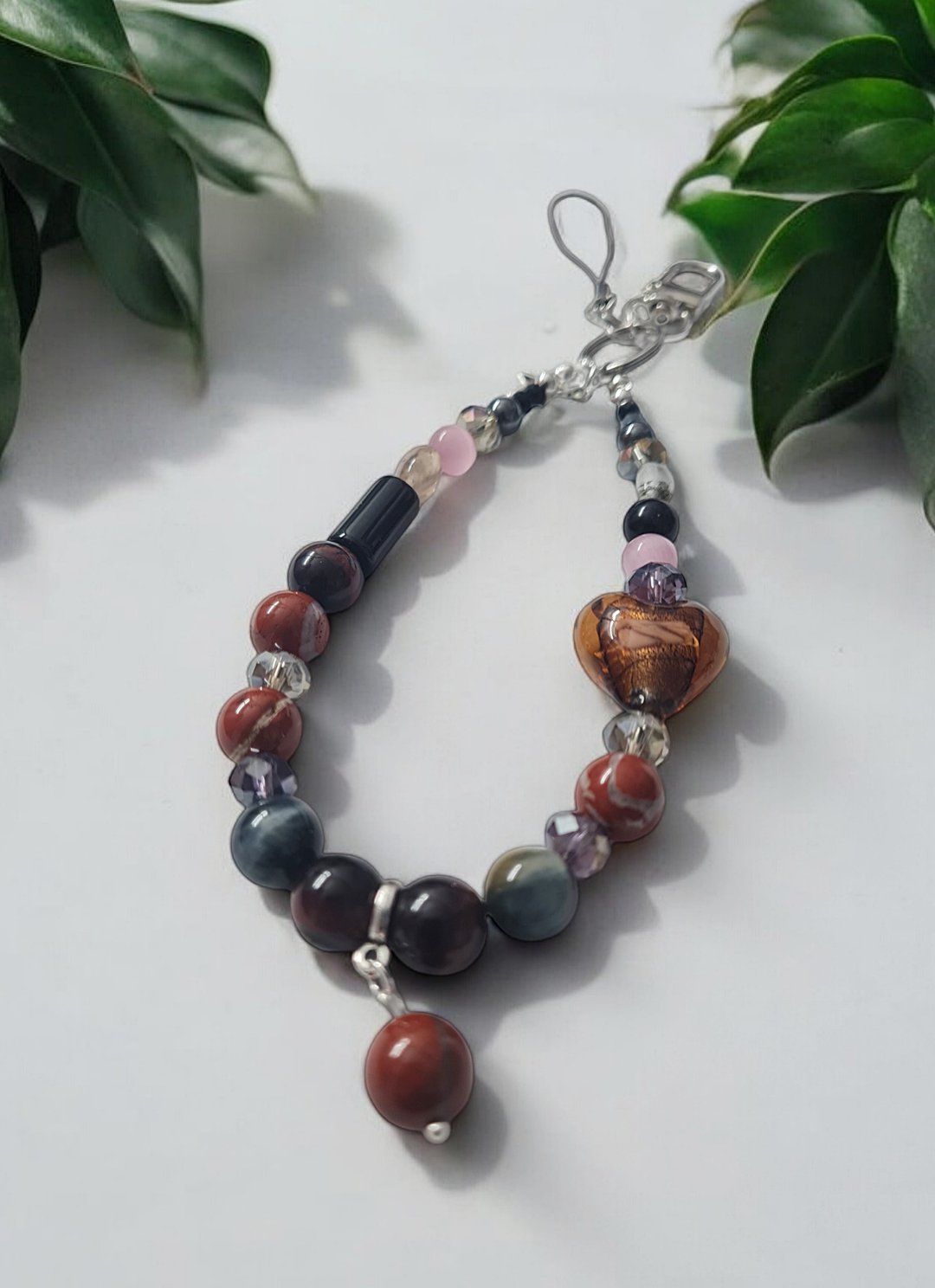 钥匙圈 手机吊饰 天然晶石 / Mobile Phone Strap / Chain 钥匙圈 - 钥匙链/钥匙包 - 石头 咖啡色