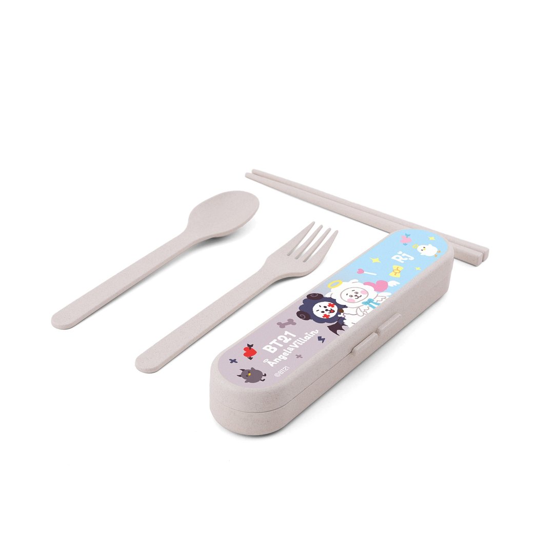环保餐具套装  BT21 Angel & Villain Edition - RJ - 餐刀/叉/匙组合 - 其他材质 