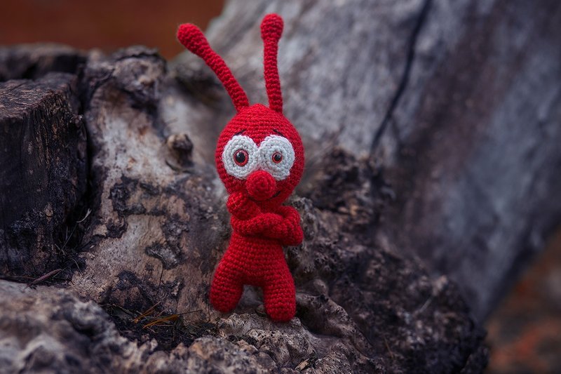 Crochet alien toy, Crochet alien Stuffed, toy knitted alien, Soft alien - 玩具/玩偶 - 羊毛 
