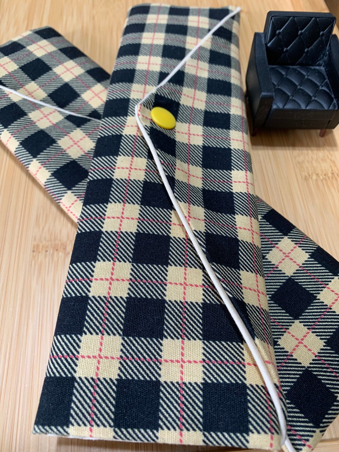 文青风环保纯棉筷袋 ~经典格纹 品味 百搭卡其 日本 潮物 收纳 - 收纳用品 - 棉 卡其色