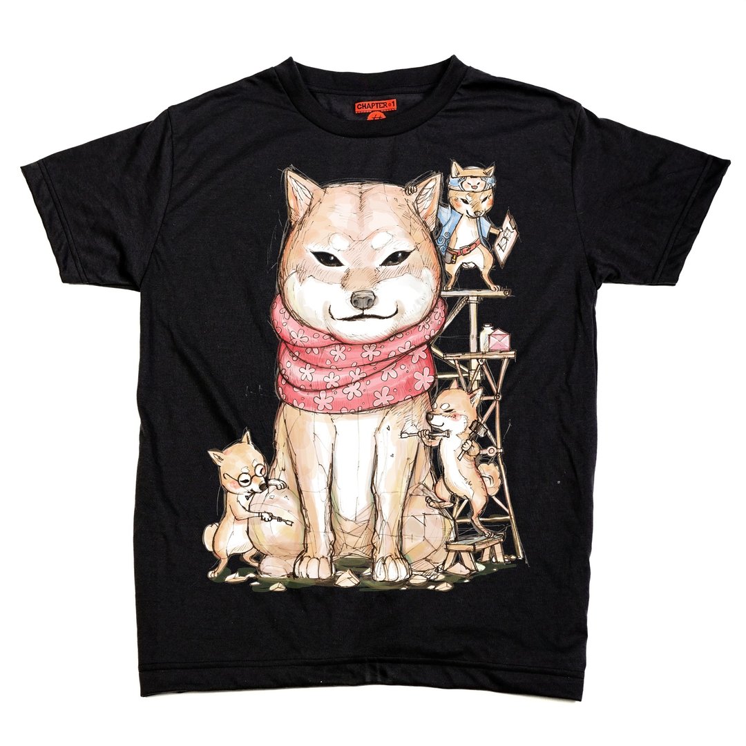 Akita Inu Hachi-ko Chapter One T-shirt - 男装上衣/T 恤 - 棉．麻 黑色