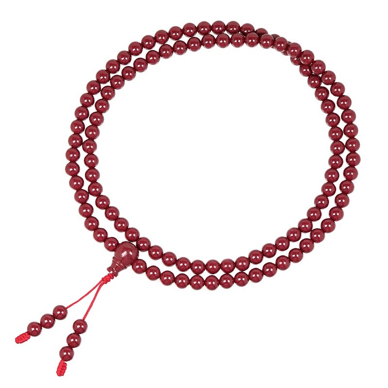 【正佳珠宝】紫金朱砂 6mm 避邪转运珠 紫金朱砂手珠 - 手链/手环 - 半宝石 多色