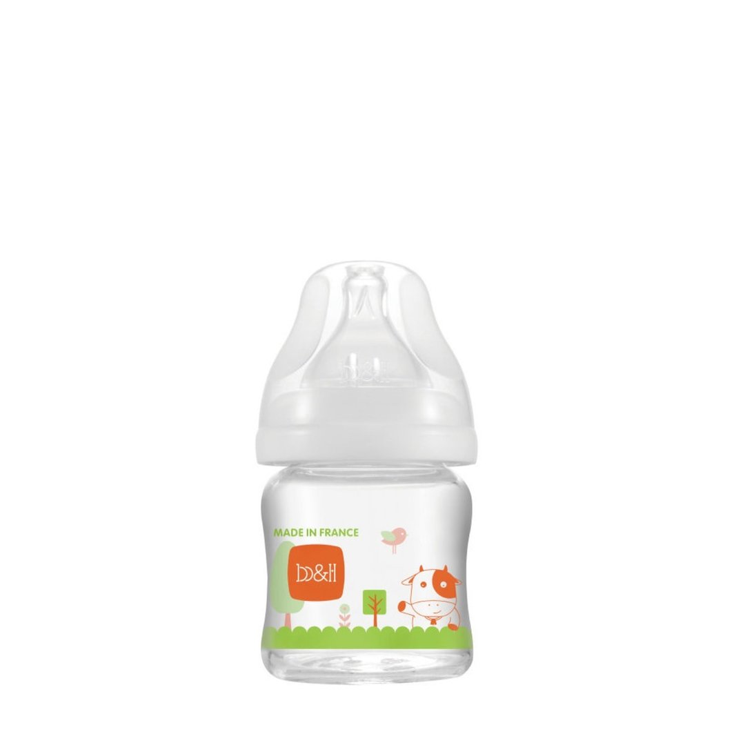 b&h 宽口径玻璃奶瓶 120ml配贝赫奶嘴 (小牛) - 奶瓶/奶嘴 - 其他材质 透明