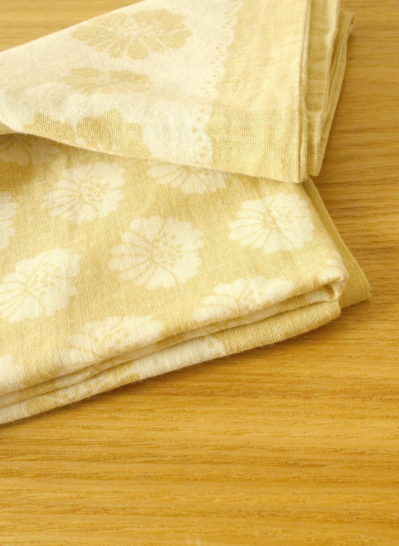 野花复古棉麻大枕套 - 枕头/抱枕 - 其他材质 金色