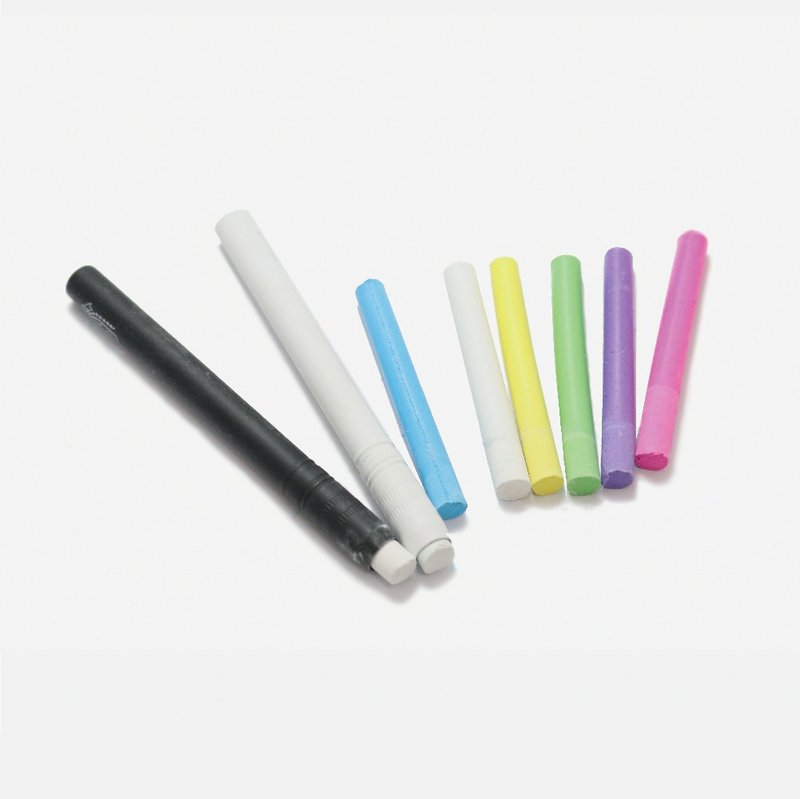 School 系列 【细版六色环保无灰粉笔x粉笔套组-黑/白】 - 其他书写用品 - 贝壳 