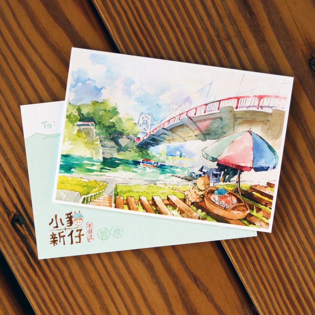 小猫新仔浪游记系列明信片 - 碧潭 - 卡片/明信片 - 纸 多色