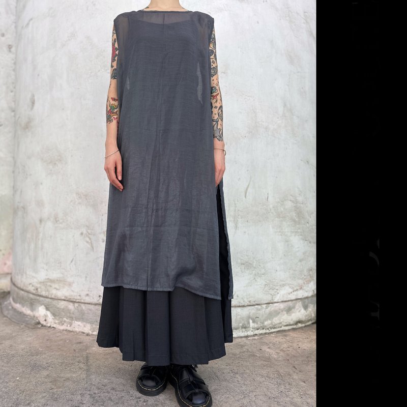 银河灰罩衫 - 女装背心 - 其他人造纤维 灰色