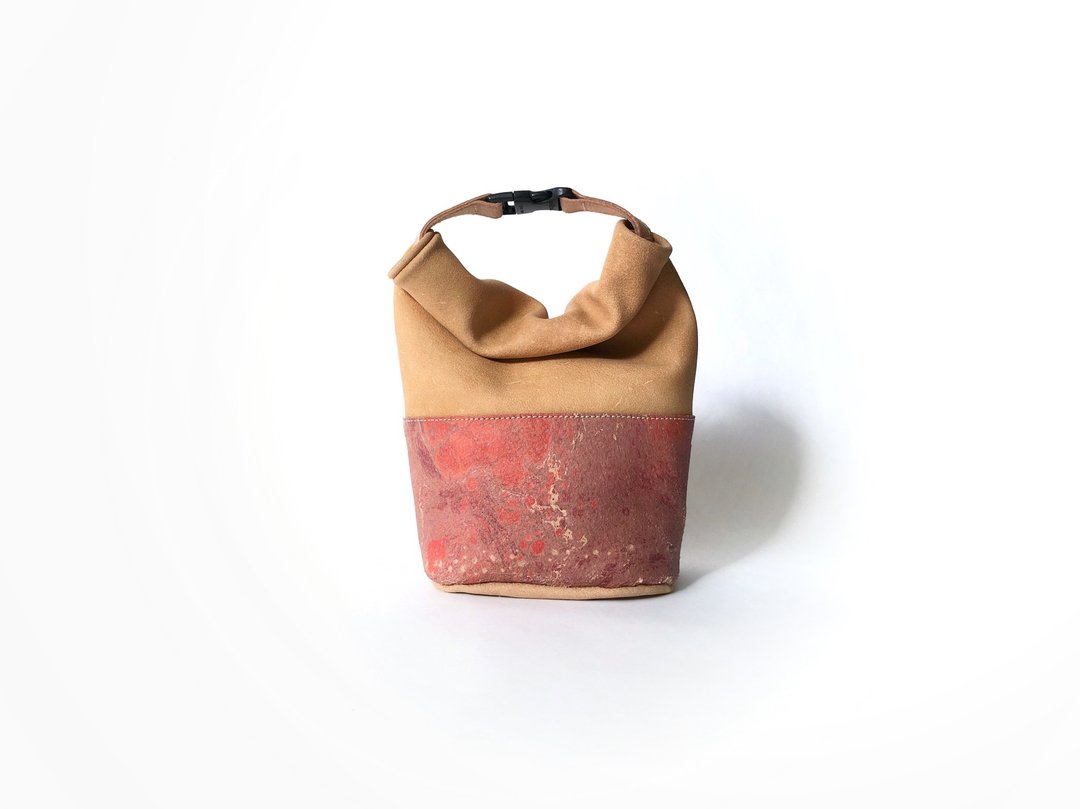 Leather hand roll bag mini - 手提包/手提袋 - 真皮 红色