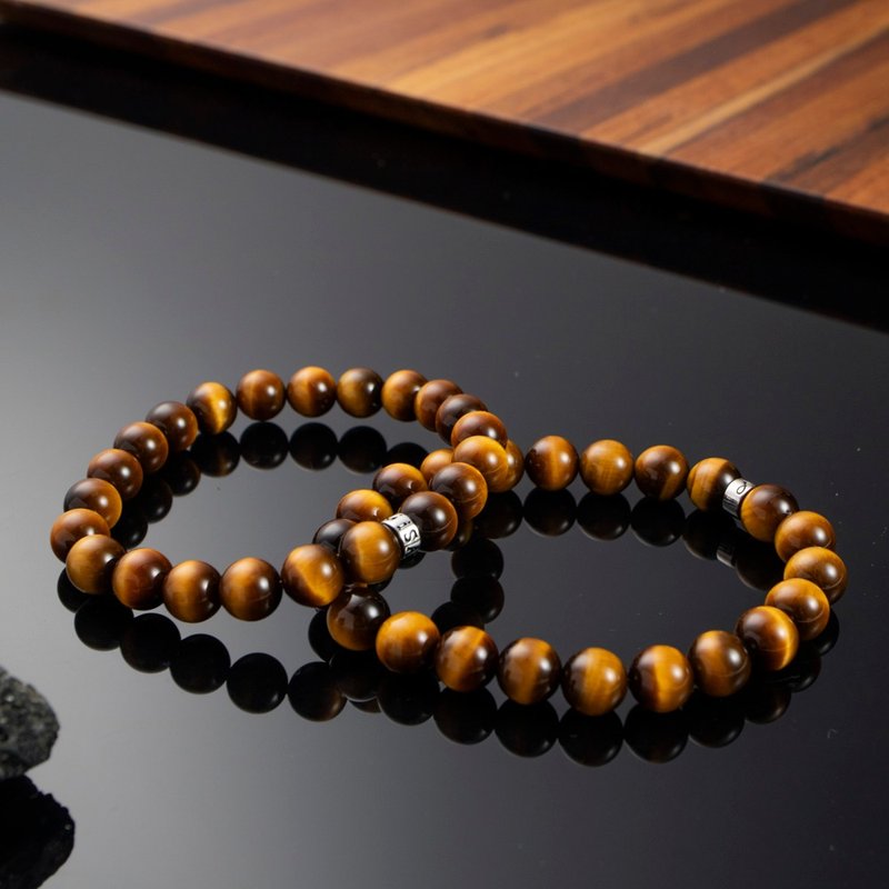 黄虎眼 | 天然能量手串 | 8-9mm - 手链/手环 - 水晶 黄色