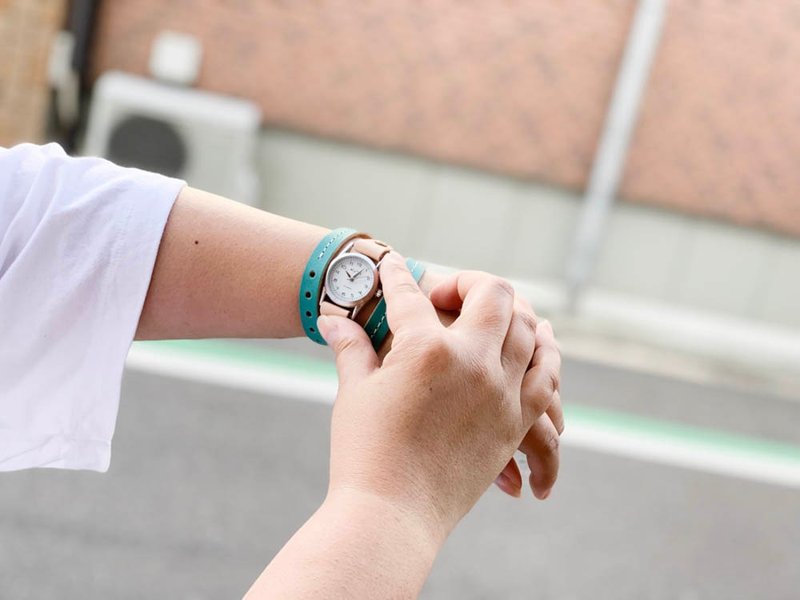 ROLL Refreshing blue breath watch that feels the sea Roll-up watch Triple breath style RUW-TTWW-W - 女表 - 真皮 蓝色