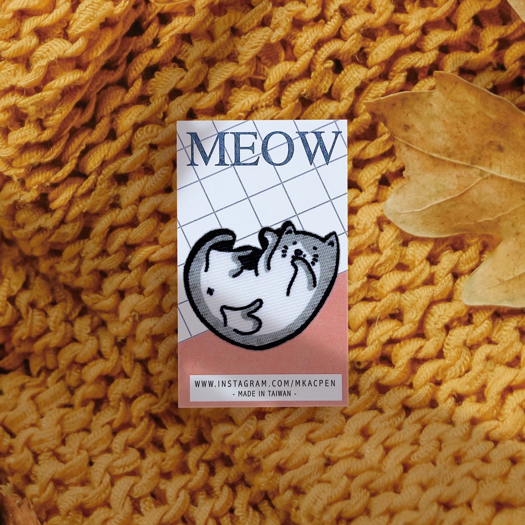 【烫片贴纸】Meow-小猫系列-熨烫贴/徽章/补丁-共16款 - 徽章/别针 - 聚酯纤维 橘色