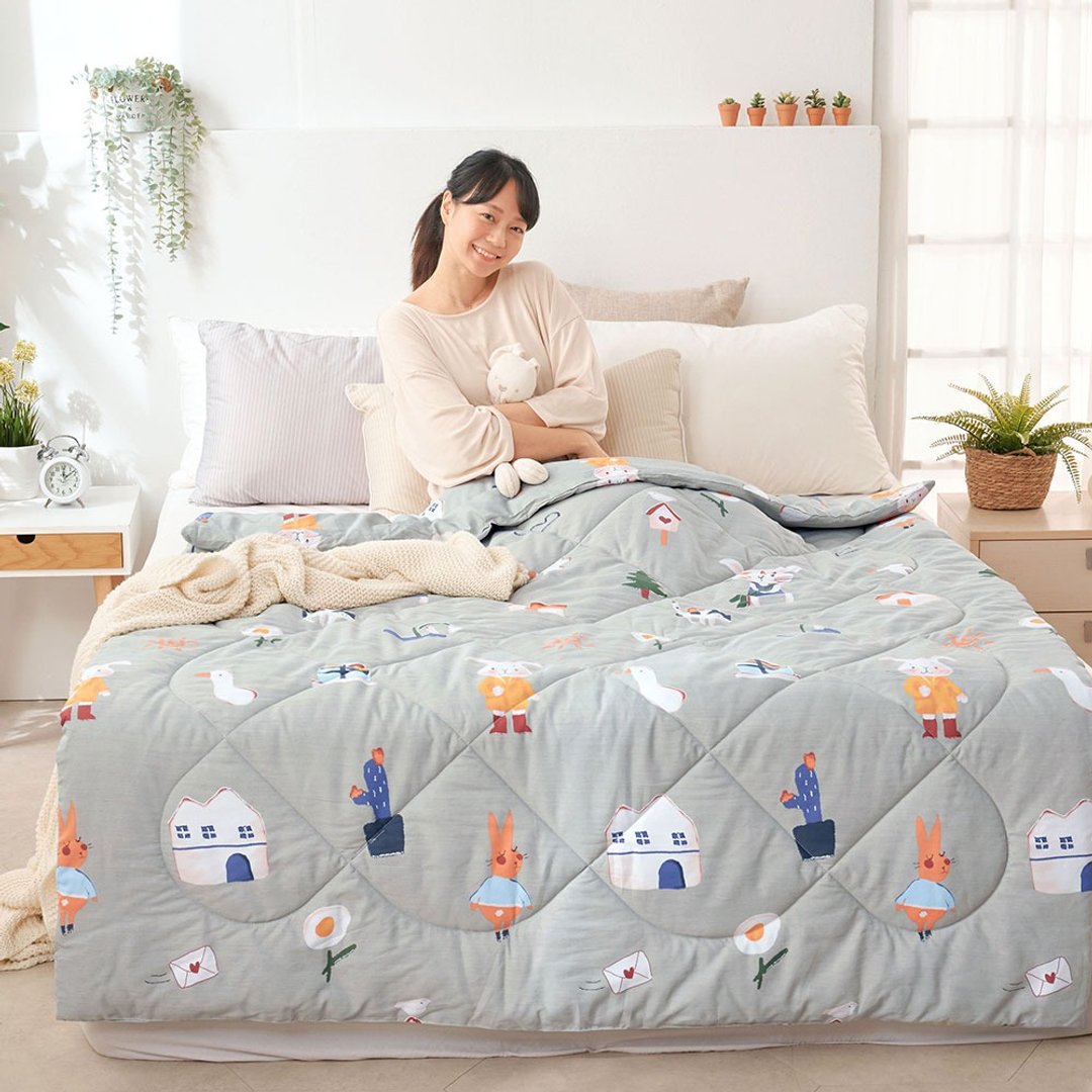 四季被 / 双温感石墨烯天丝被 / 150x180cm / 兔比游梦 台湾制 - 被子/毛毯 - 其他材质 灰色