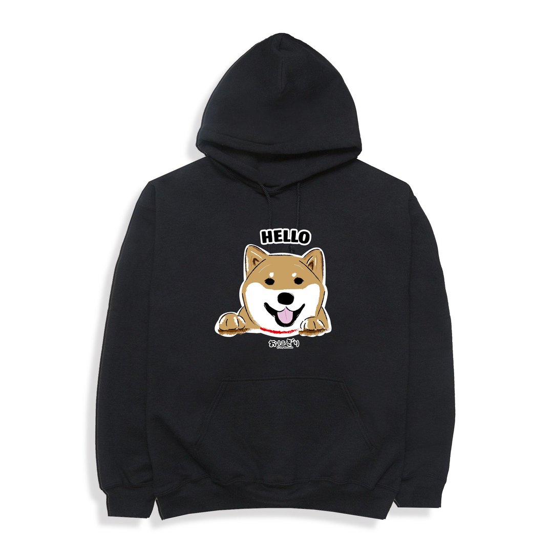 Shiba Inu Hoodie 小饭团 柴柴帽T 哈啰柴 内磨毛暖暖黑色帽T - 中性连帽卫衣/T 恤 - 棉 白色