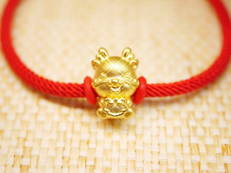 黄金串珠-生肖龙平安手绳金饰-黄金9999 (赠送米兰手绳) - 手链/手环 - 24k 金 金色