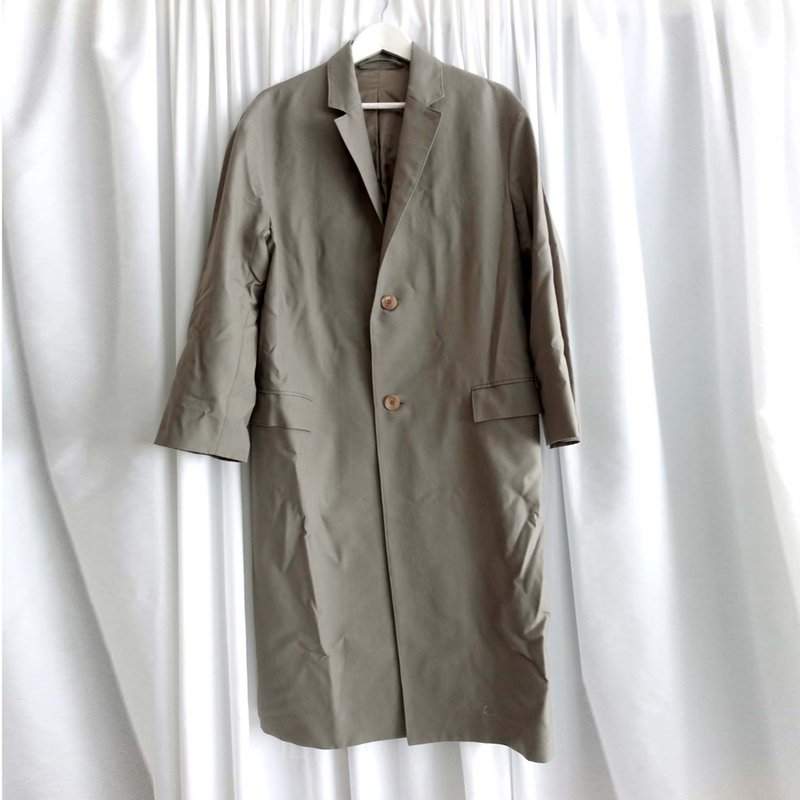 全新 法国奢侈名牌 LAMAIRE卡其色简约长袖宽松长褛长外套干湿褛 - 女装休闲/机能外套 - 棉．麻 卡其色