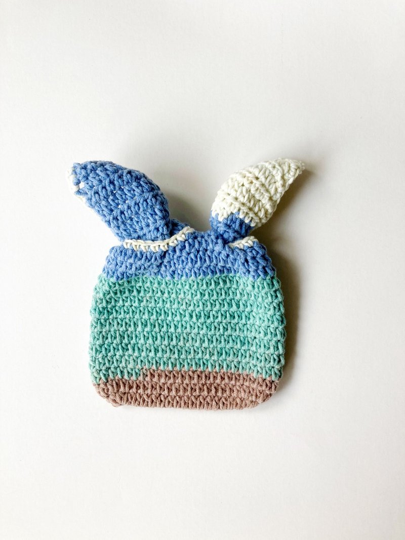 【现货】兔耳朵 收纳包【选我选我不用等喔】 - 化妆包/杂物包 - 棉．麻 蓝色