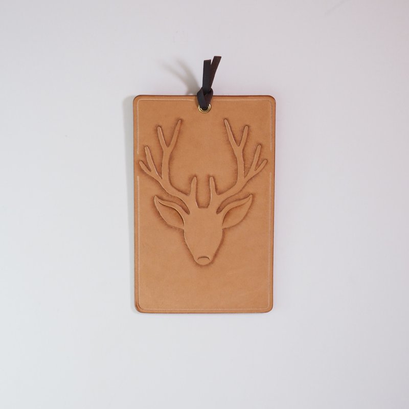 皮革明信片-小鹿 - 卡片/明信片 - 真皮 咖啡色