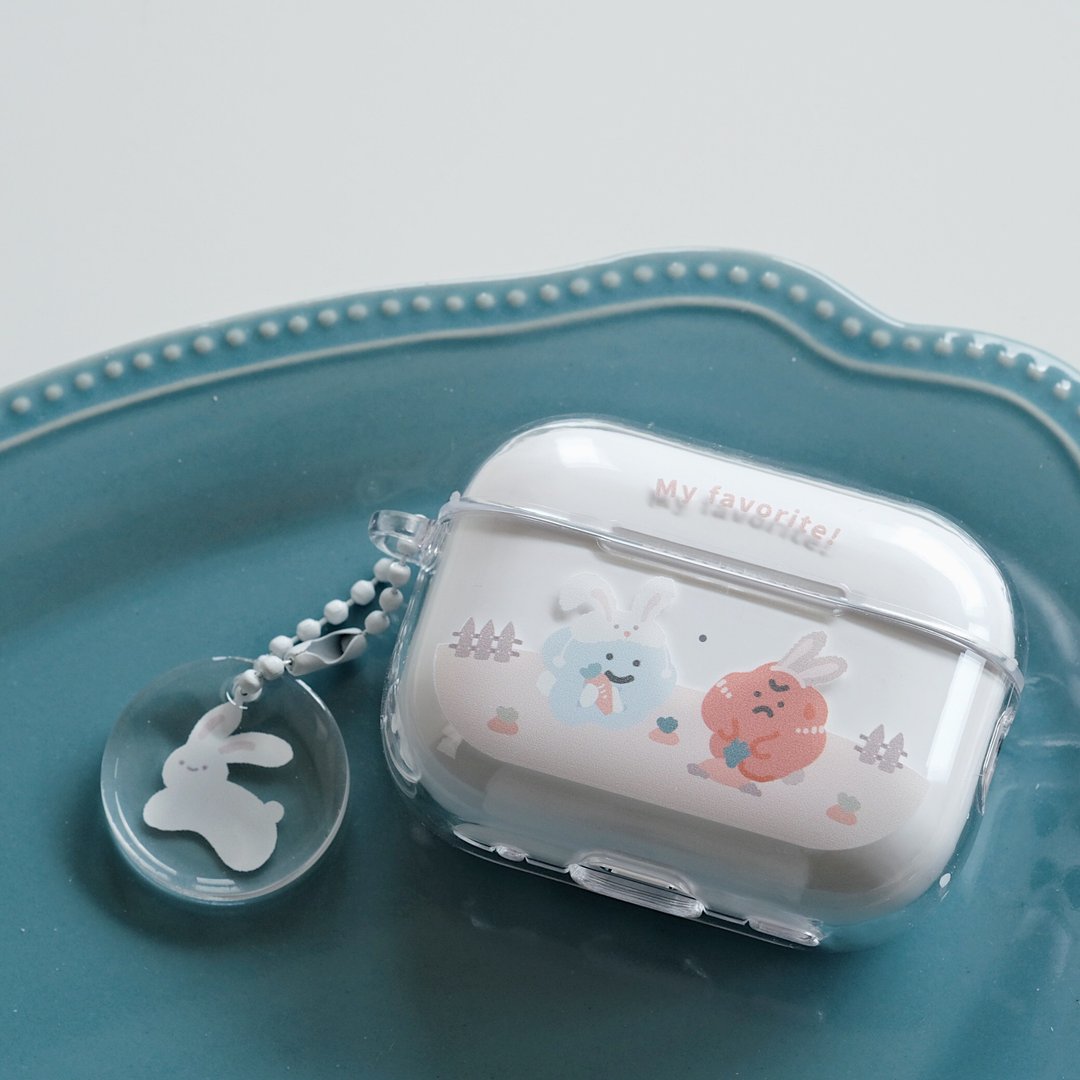萝卜大盗-AirPods1/2/3/Pro/Pro2 韩国连体耳机保护套 耳机壳 - 耳机收纳 - 塑料 透明