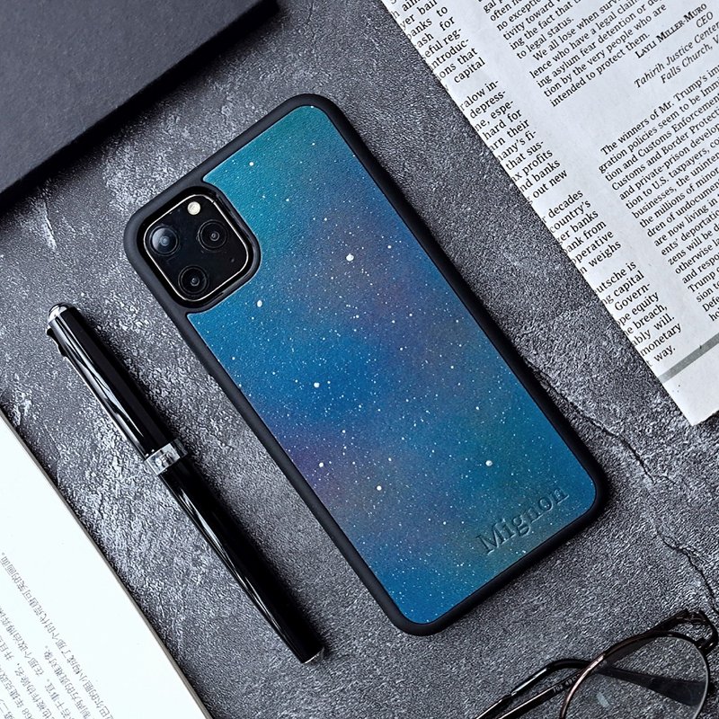 星空iphone13pro手机壳12max保护套11/xs/xr/78plus定制化礼物 - 手机壳/手机套 - 真皮 多色