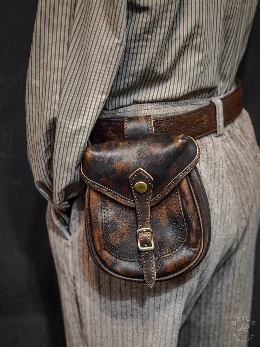 Leather Belt Pouch 随身腰挂小包 - 其他 - 真皮 咖啡色