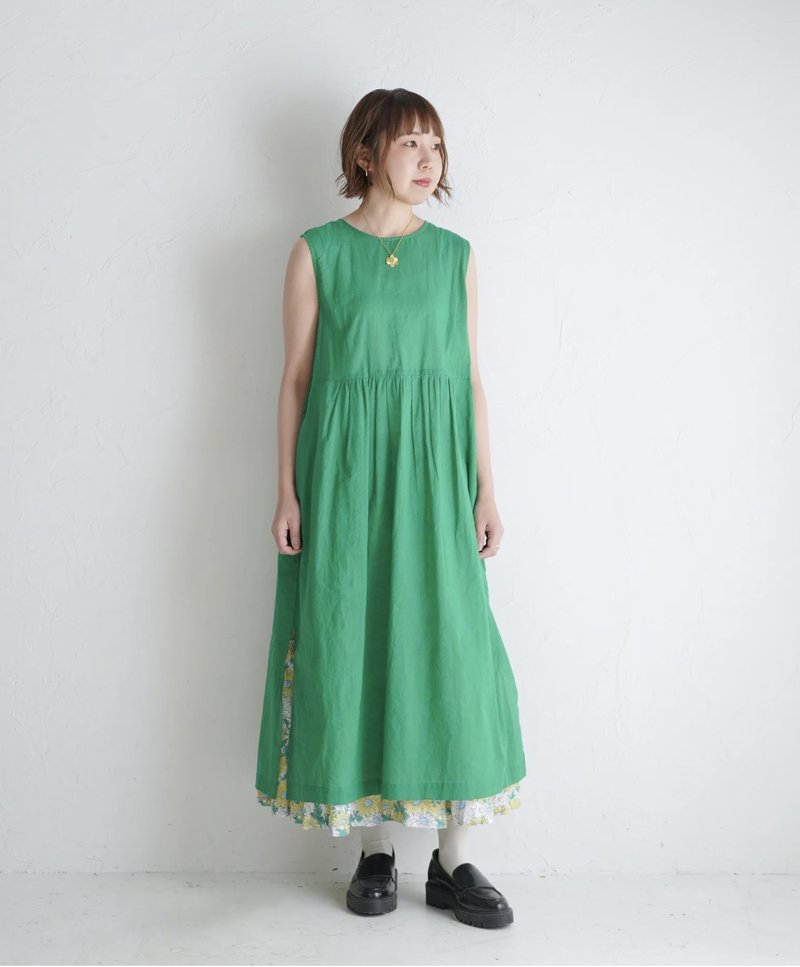 卡迪穆斯林直筒洋装 / 绿色 - 洋装/连衣裙 - 棉．麻 绿色