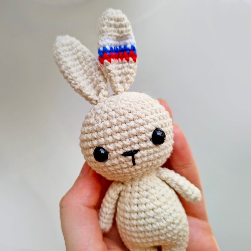 Soft toy Russian hare Rabbit toy - 玩具/玩偶 - 棉．麻 白色