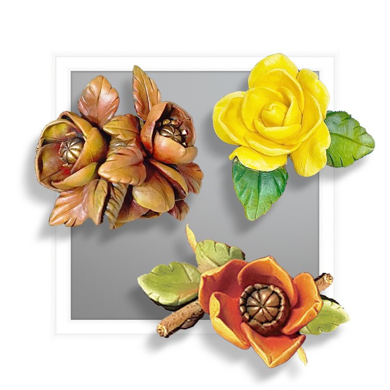 【订制】磁铁 冰箱贴 花卉冰箱磁铁 花卉手工艺 捏塑工艺 - 摆饰 - 树脂 多色