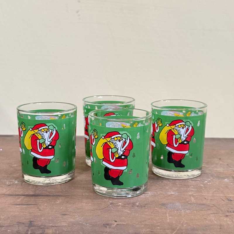 早期台湾制圣诞老人玻璃酒杯 - 酒杯/酒器 - 玻璃 绿色