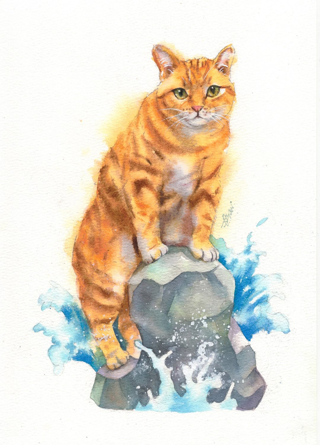 水彩原画【浪子猫】 - 墙贴/壁贴 - 纸 多色