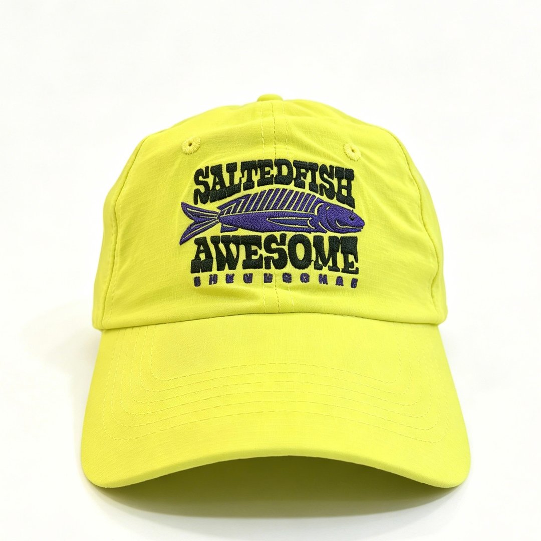 香港设计品牌 岛人源刺绣 Unisex Dad Caps - 帽子 - 棉 黄色