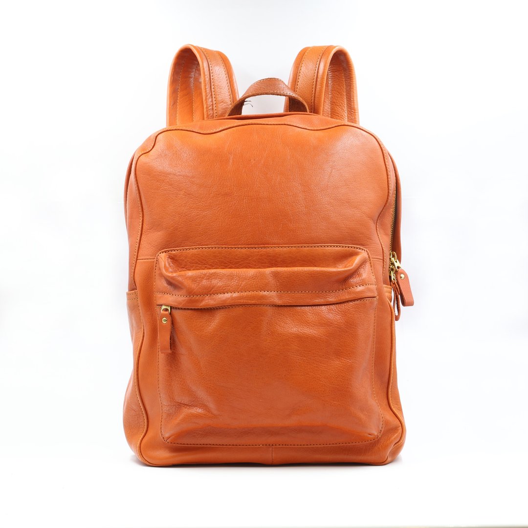 手工植鞣皮革-L号后背包 leather backpack - 后背包/双肩包 - 真皮 
