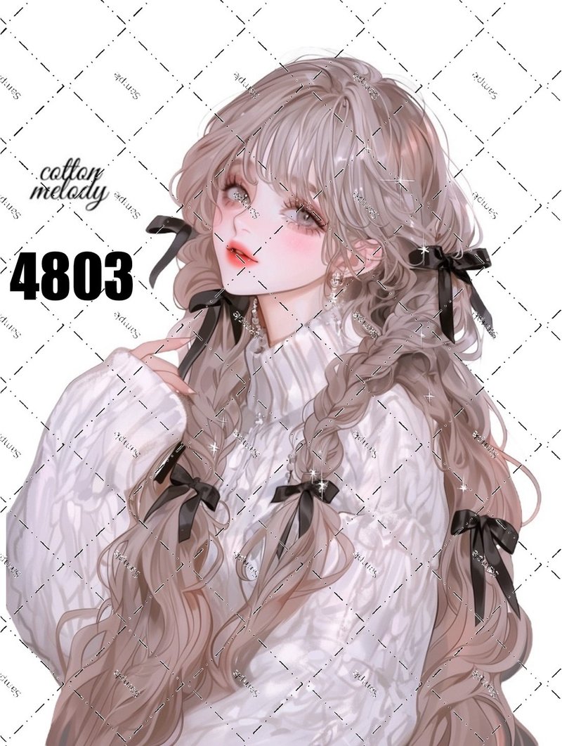 original sticker no.4803 人物贴纸 原创贴纸 原创人物贴纸 装饰贴纸 cotton melody - 贴纸 - 纸 