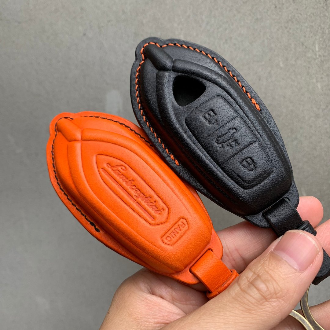 Lamborghini Buttero 钥匙皮套 Urus Huracan Sterrato Aventador - 钥匙链/钥匙包 - 真皮 黑色