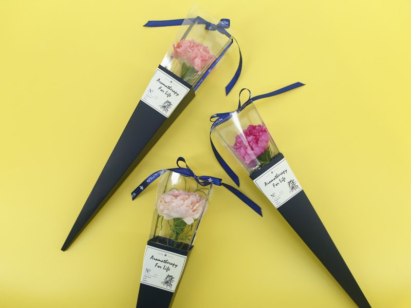 进口康乃馨拟真花单支锥形花盒-深蓝盒/人造花/永不凋零 - 植栽/盆栽 - 其他材质 