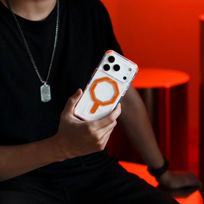 SKINARMA Magma 质感金属磁吸防摔手机壳 附挂绳环 iPhone 17系列 - 手机壳/手机套 - 其他材质 橘色