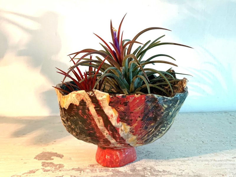 玩翻陶艺植栽器皿_陶器花器盆栽 - 植栽/盆栽 - 陶 咖啡色