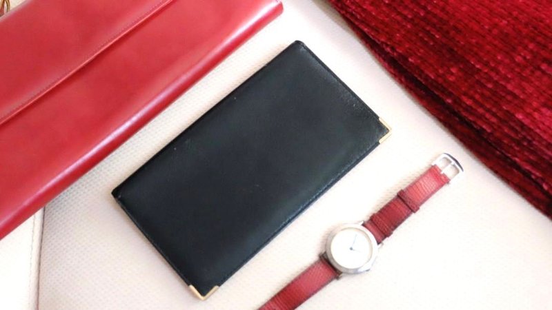 法国复古皮制旅行银包 - 皮夹/钱包 - 真皮 黑色