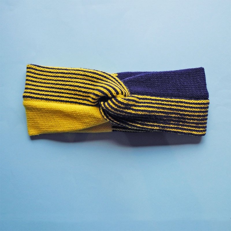 Studio Chiia* 法式手工发带- 双色麻花-海军蓝 - 发饰 - 聚酯纤维 粉红色