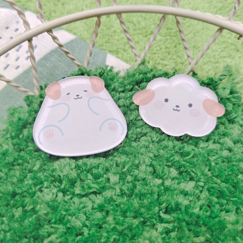 压克力胸针 / 2款 - 徽章/别针 - 压克力 