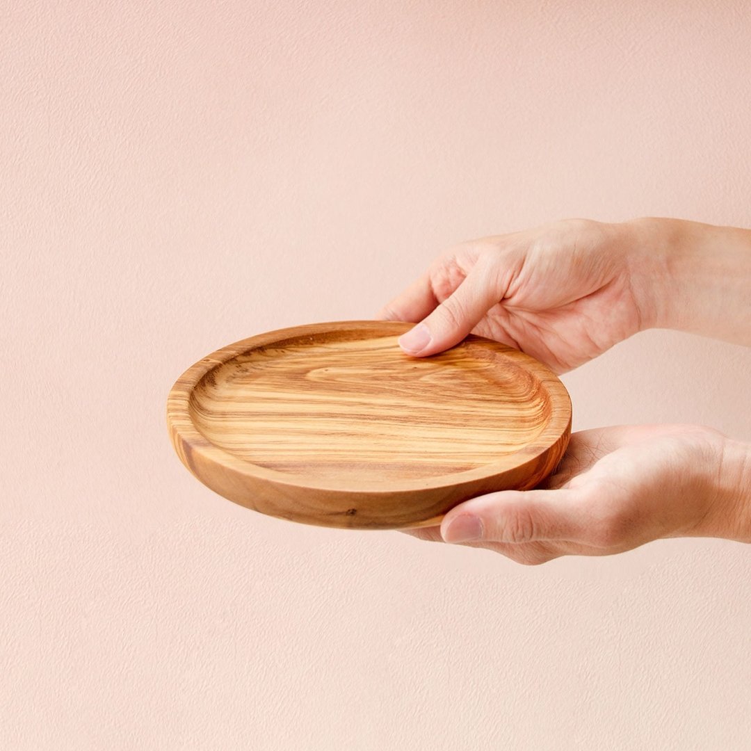 经典橄榄木圆盘-16厘米 - 盘子/餐盘/盘架 - 木头 咖啡色