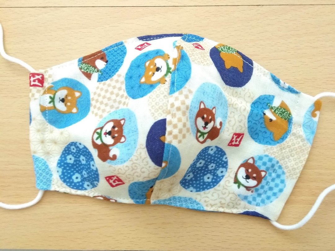 Face Mask, Washable, Kids, Adult, Shiba Inu, Dog, Japanese Double Gauze - 口罩 - 棉 白色