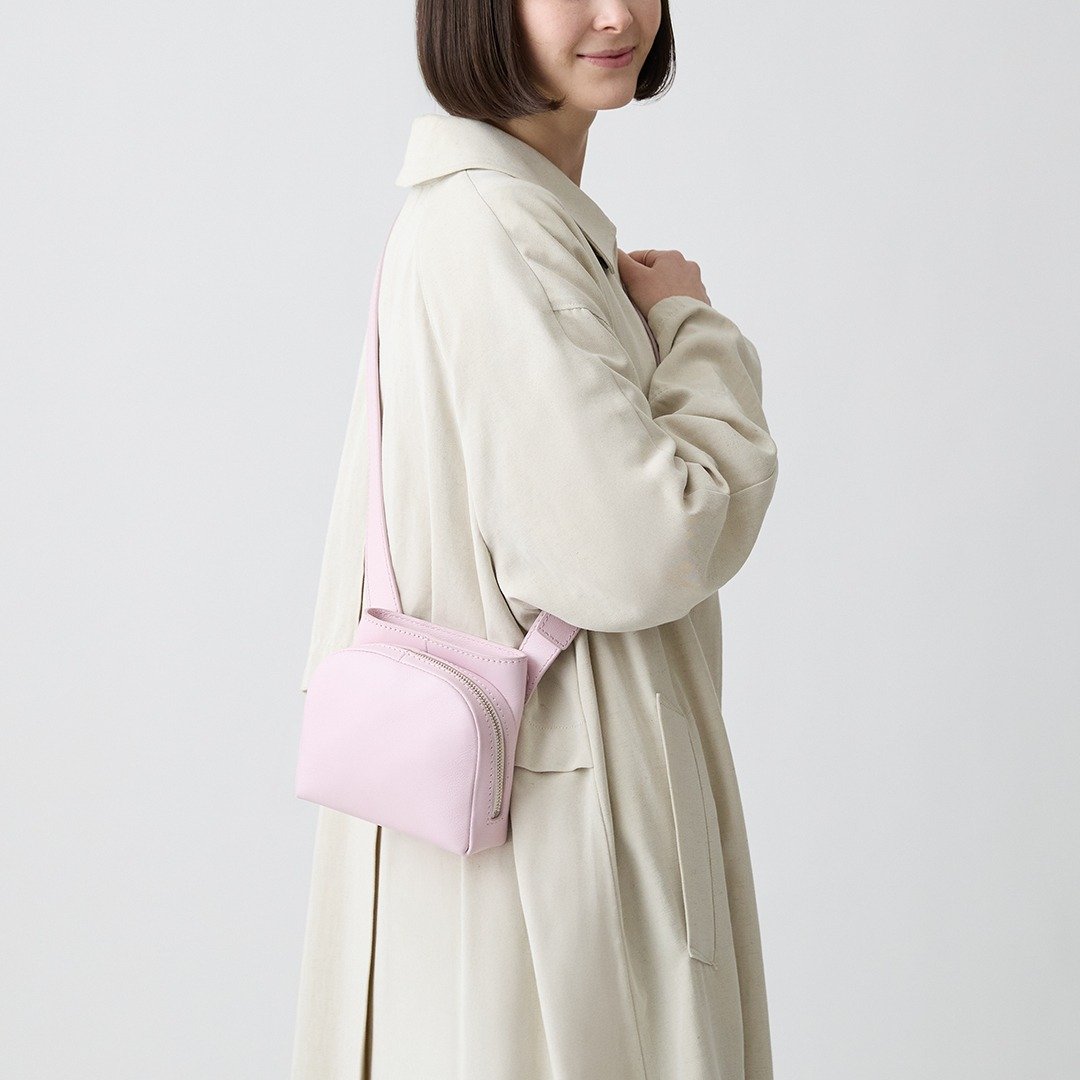Sora 两用斜背包 S-淡粉 - 侧背包/斜挎包 - 真皮 粉红色