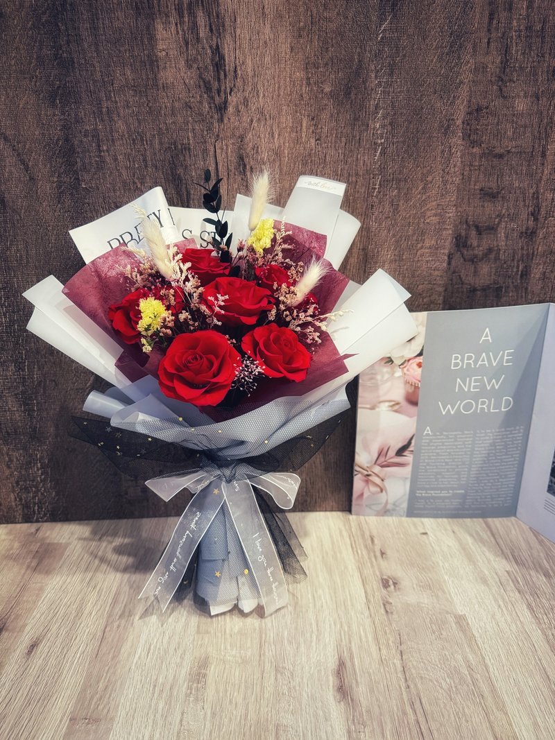 永生玫瑰花束 干燥花束/求婚、告白花束/母亲节/情人节/生日礼物/ - 干燥花/捧花 - 植物．花 