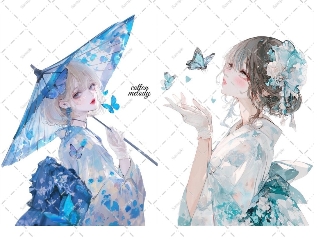 original sticker no.6828 人物贴纸 原创贴纸 人物贴纸 女孩贴纸 原创人物贴纸 - 贴纸 - 纸 